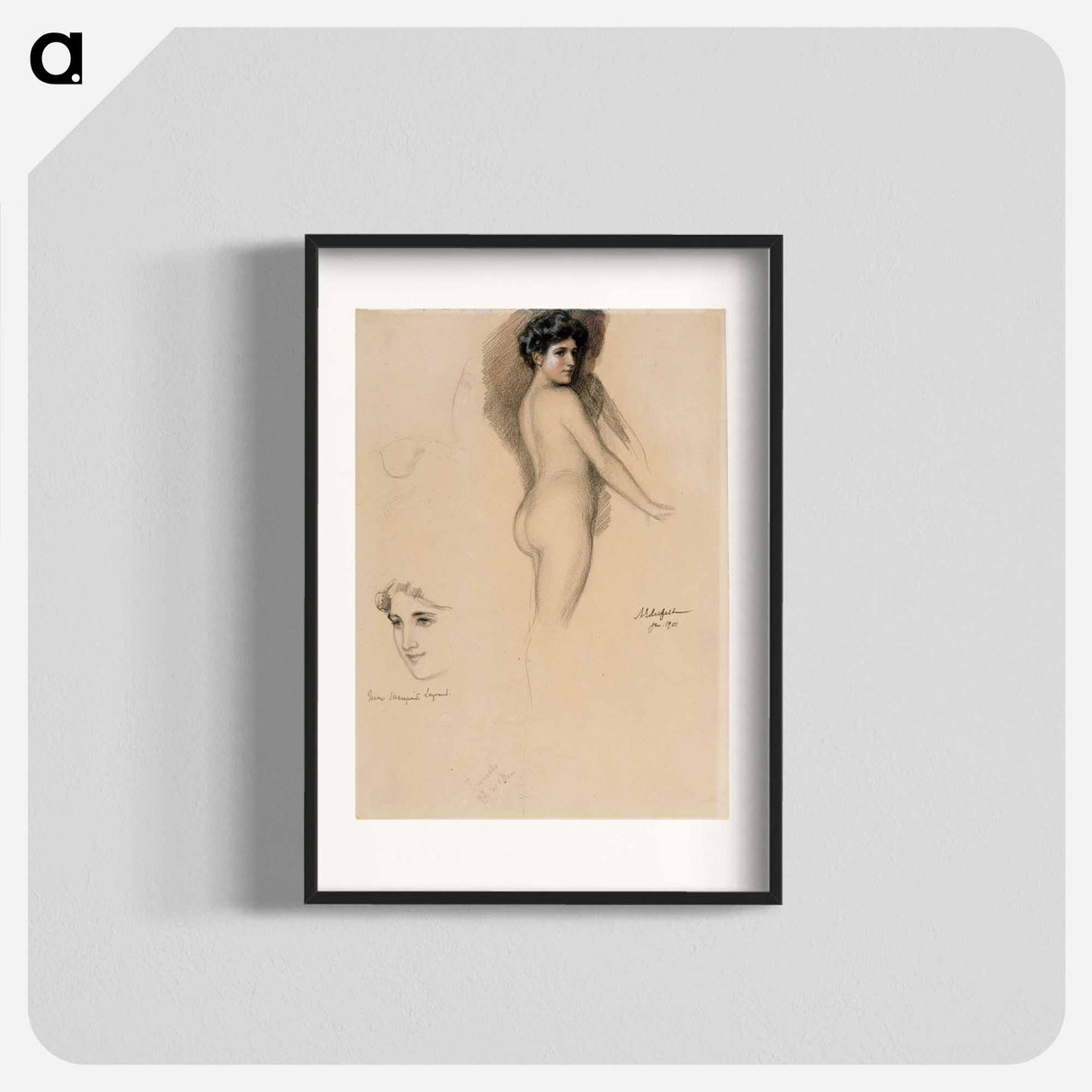 Mme marguerite legrand, polvikuva ja kasvot - アルバート エーデルフェルト Poster.