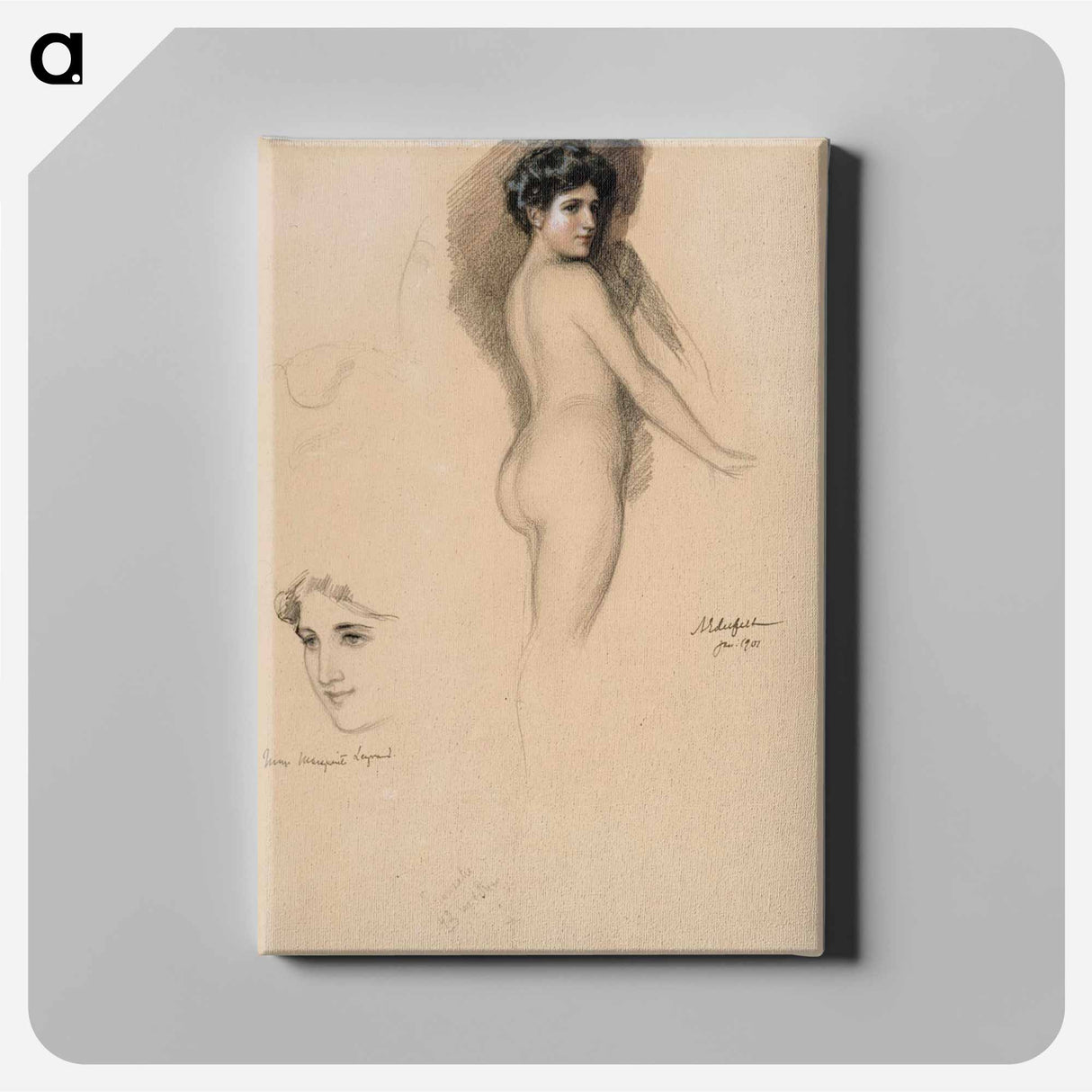 Mme marguerite legrand, polvikuva ja kasvot - アルバート エーデルフェルト Canvas.