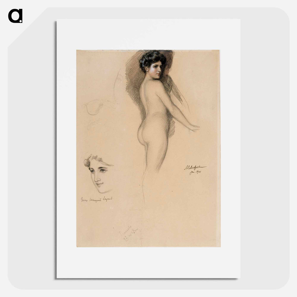 Mme marguerite legrand, polvikuva ja kasvot - アルバート エーデルフェルト Poster.