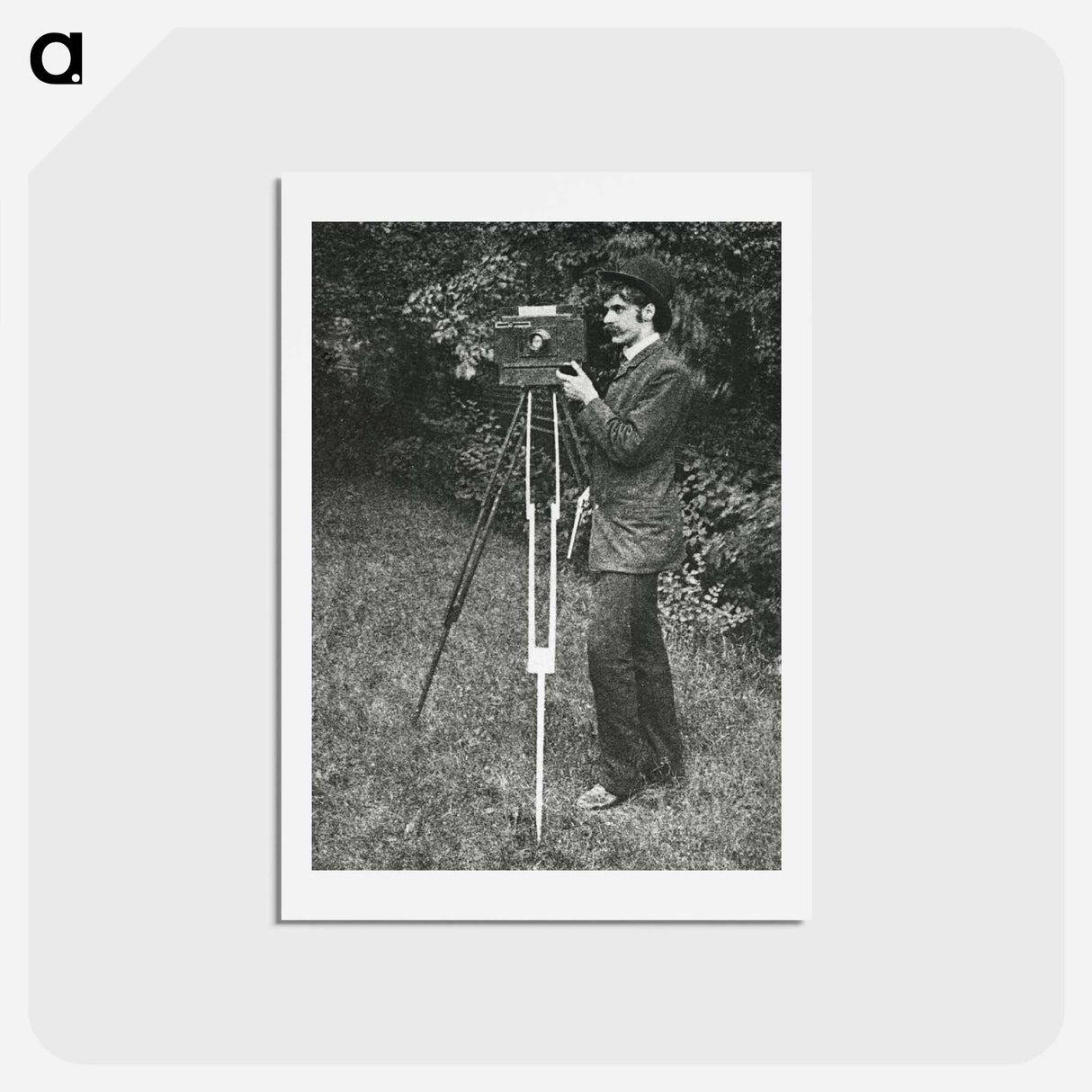 アートポストカード-Self-Portrait with camera, tripod and pistol - アルフレッド スティーグリッツ Postcard.