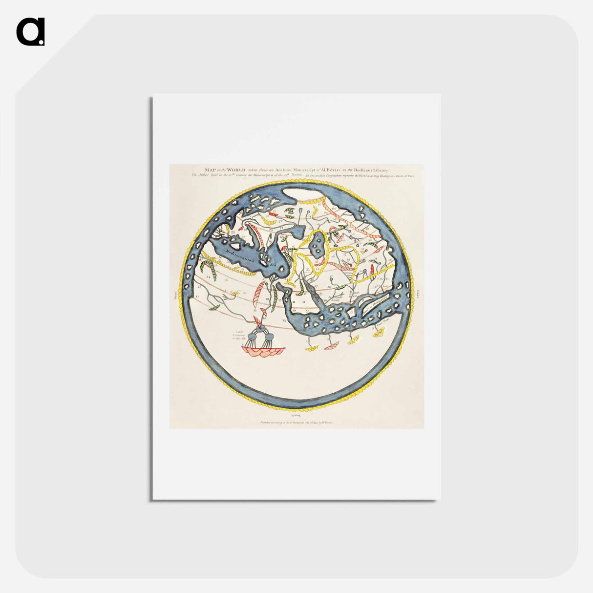 アートポストカード-The Commerce and Navigation of the Ancients in the Indian Ocean - アンティーク地図 Postcard.