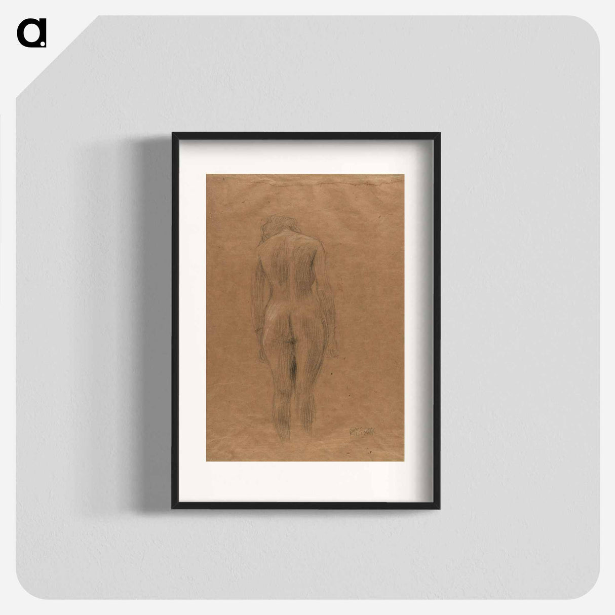 アートポスター-Standing female nude from the back - グスタフ クリムト Poster.