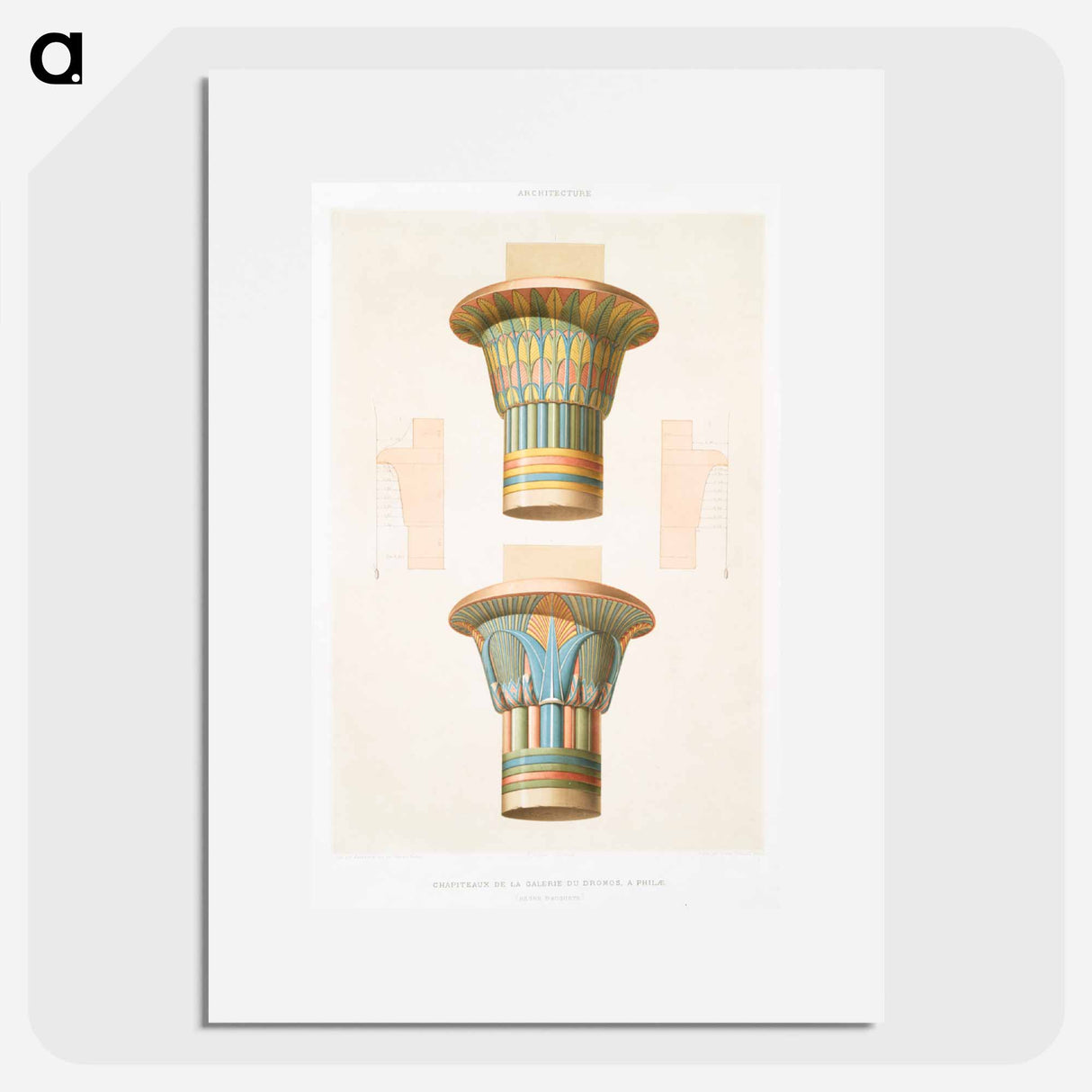 アートポスター-Capitals of the Dromos Gallery, Philae
- エジプト美術史 Poster.