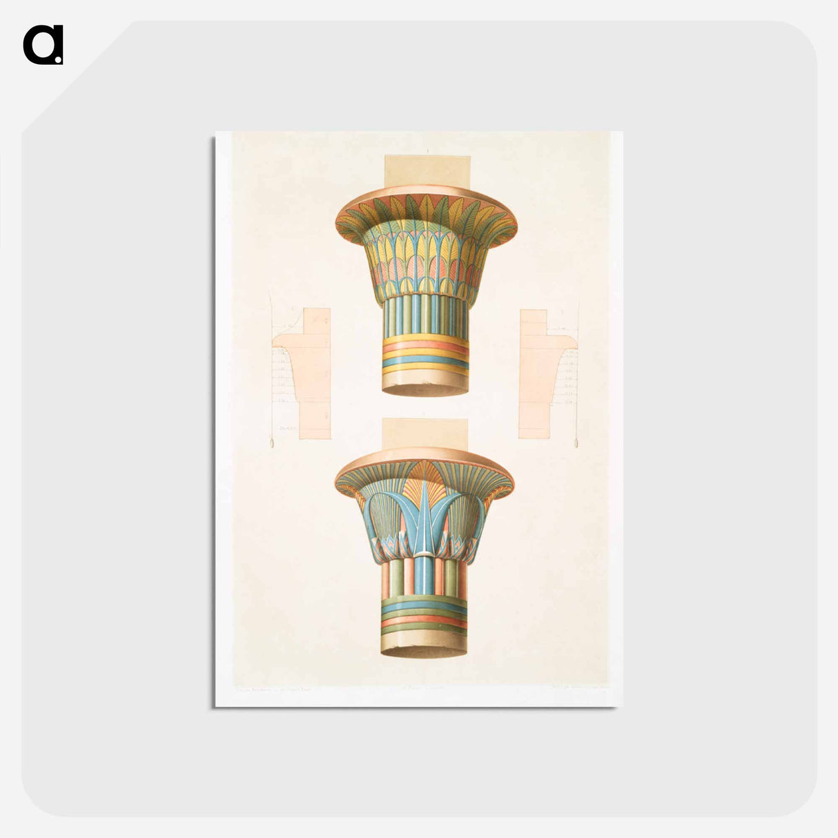 アートポストカード-Capitals of the Dromos Gallery, Philae
- エジプト美術史 Postcard.