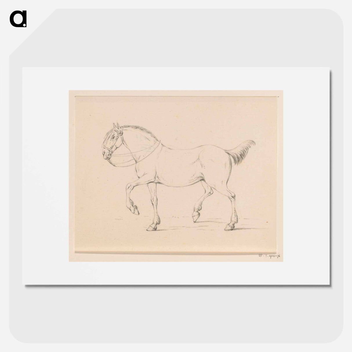 Stappend paard, naar links - ジャン ベルナール Poster.