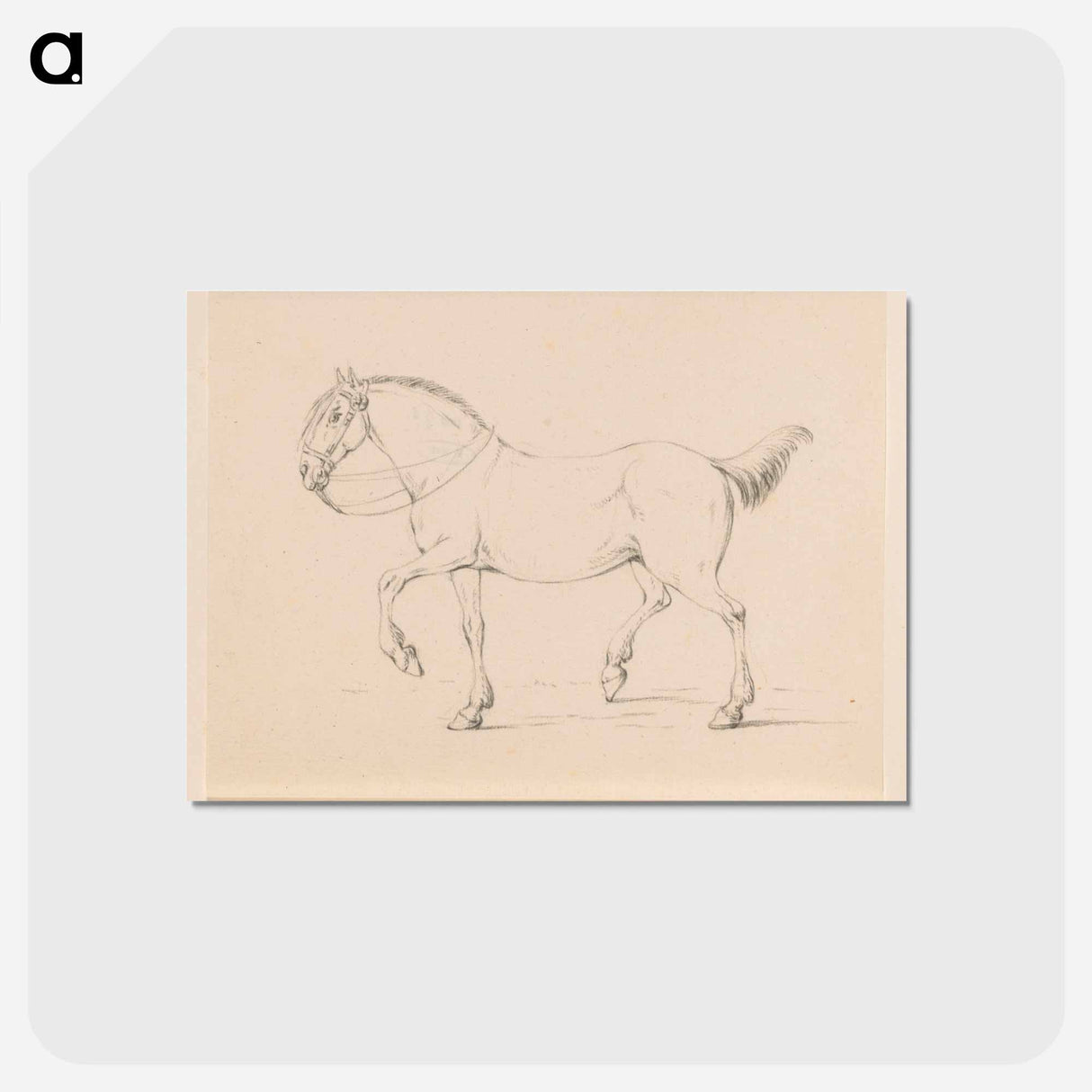 アートポストカード-Stappend paard, naar links - ジャン ベルナール Postcard.