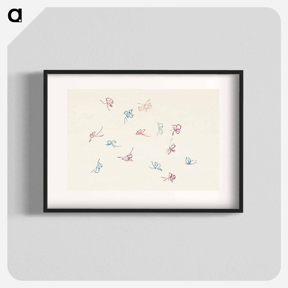 Vintage butterfly - 神坂 雪佳 Poster.