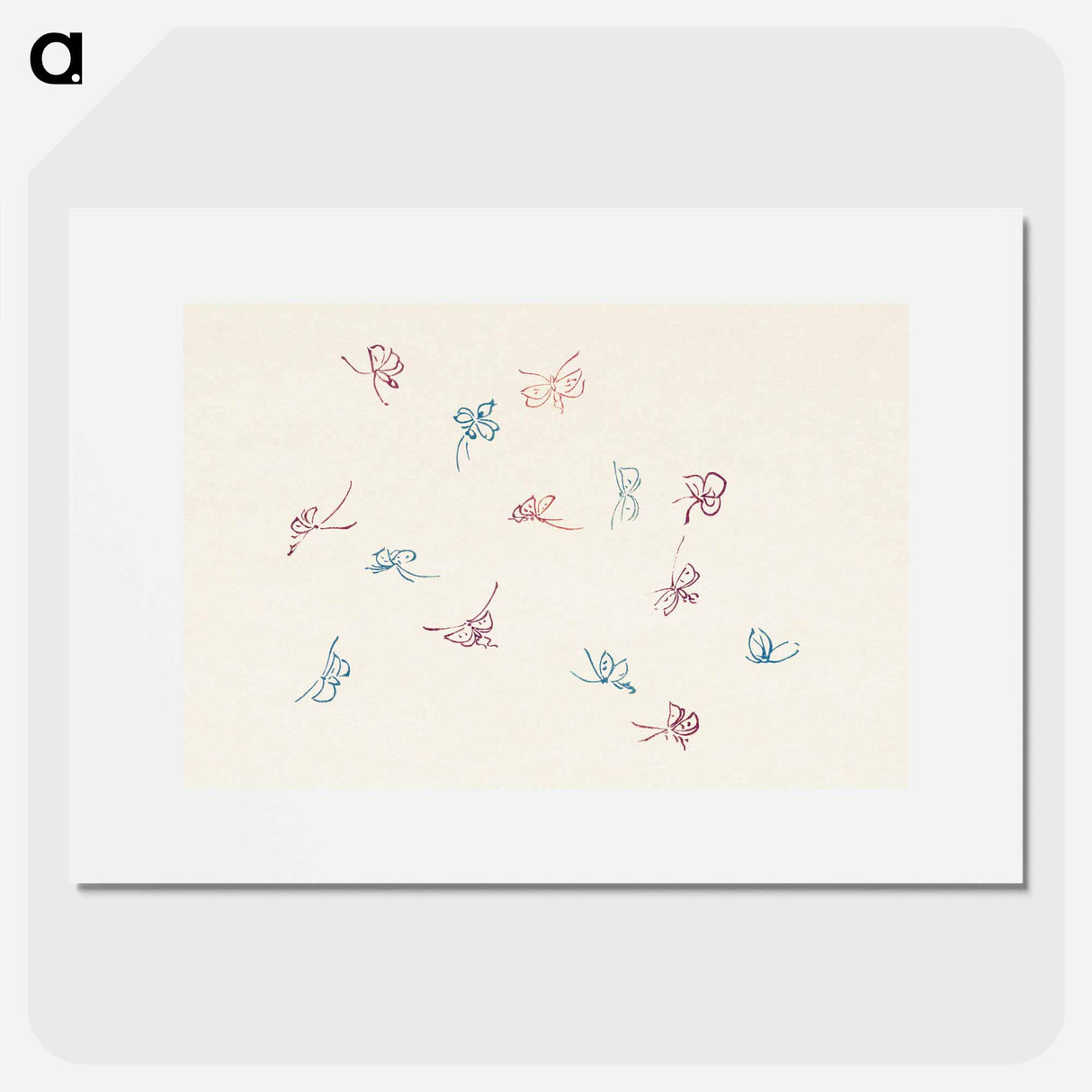 Vintage butterfly - 神坂 雪佳 Poster.