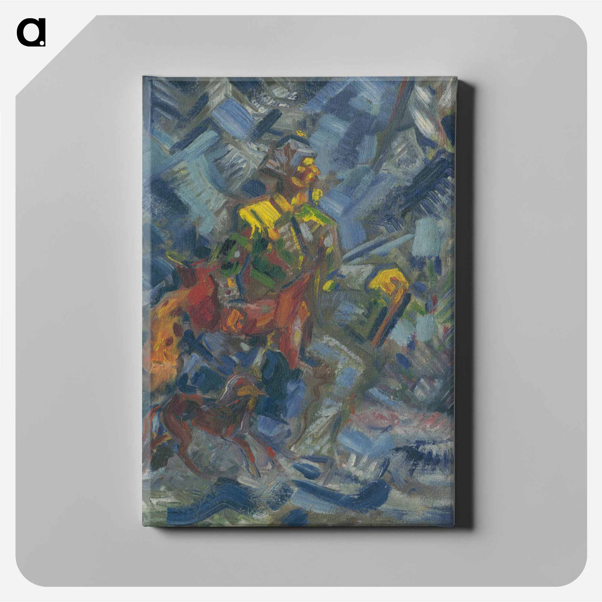 Hunter in a blue forest - アーノルド ピーター ワイズ クビンチャン Canvas.