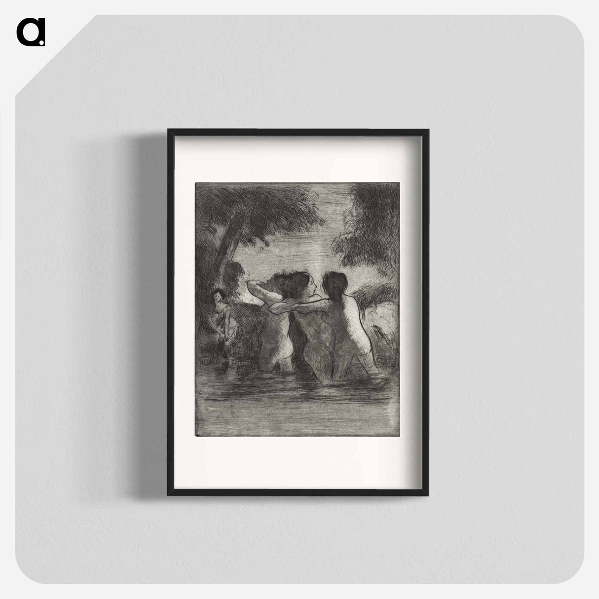 Four Bathers - カミーユ ピサロ Poster.