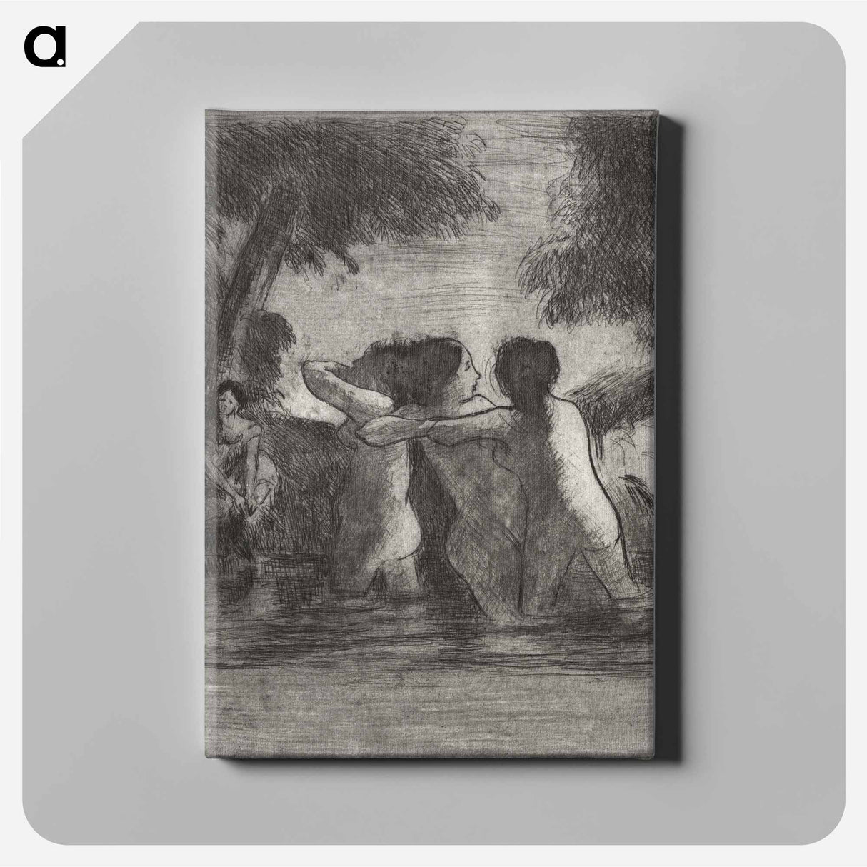Four Bathers - カミーユ ピサロ Canvas.