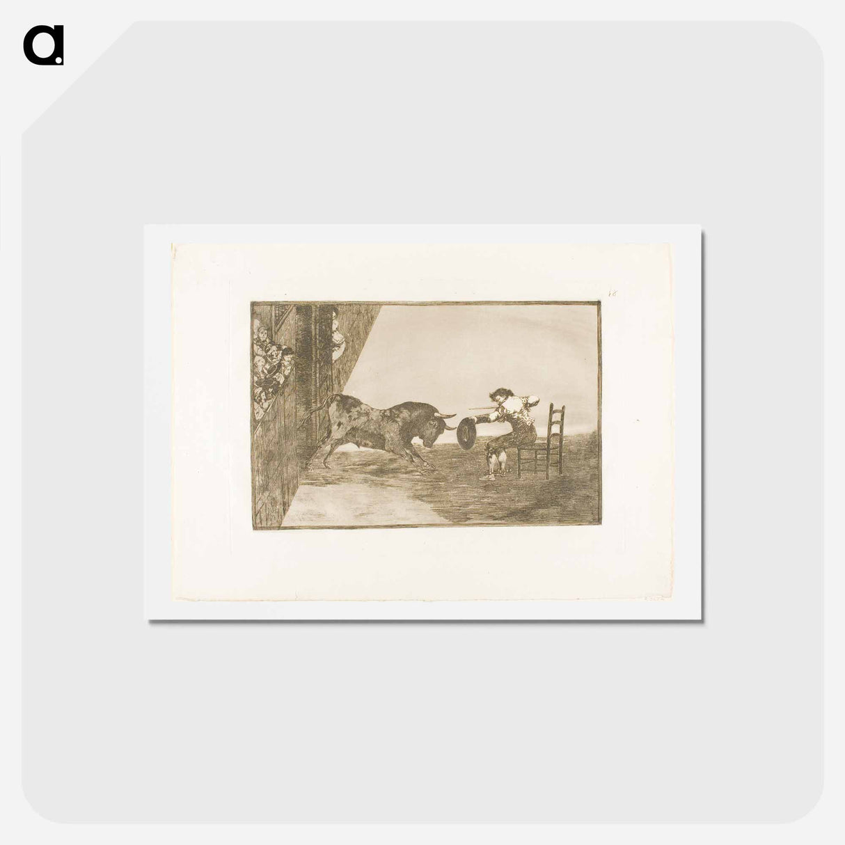 アートポストカード-The daring of Martincho in the ring at Saragossa - フランシスコ デ ゴヤ Postcard.
