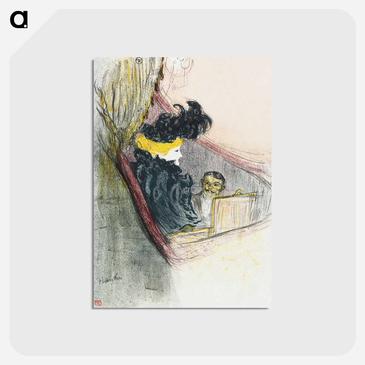 アートポストカード-A Princely Idyl - アンリ ド トゥールーズ ロートレック Postcard.