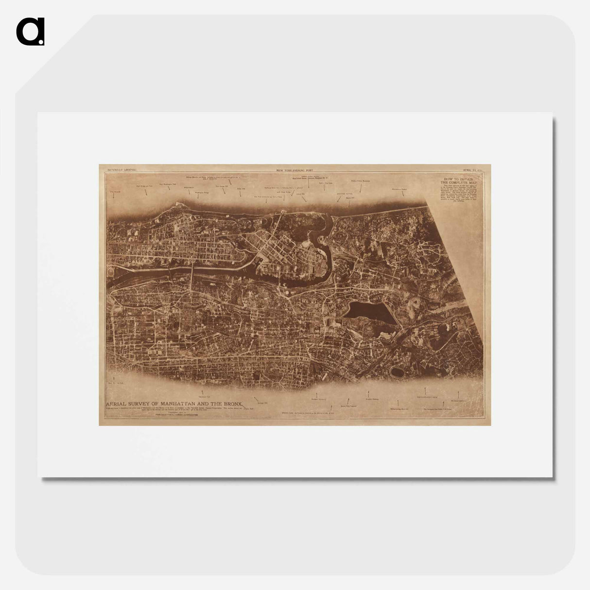 New York City - アンティーク地図 Poster.