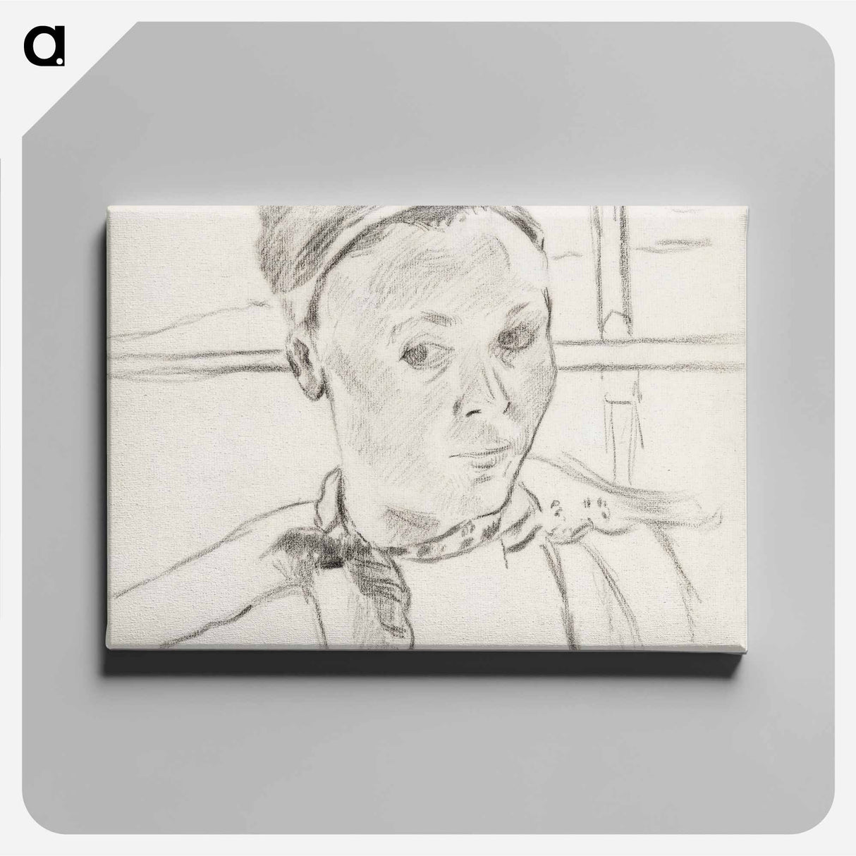 アートパネル-Bust of a Young Breton Woman - ポール ゴーギャン Canvas.