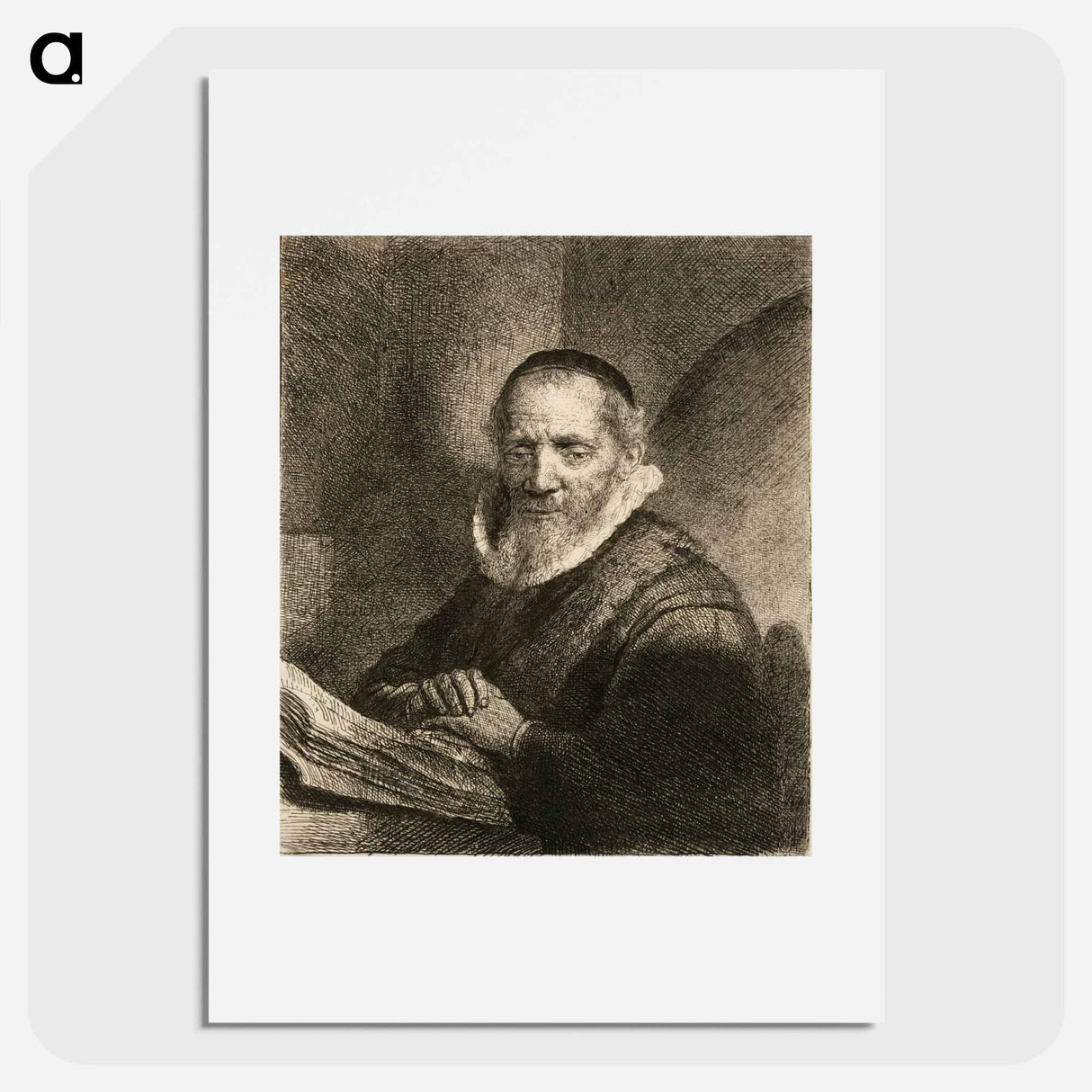 Jan cornelisz. sylvius, the preacher - レンブラント ファン レイン Poster.