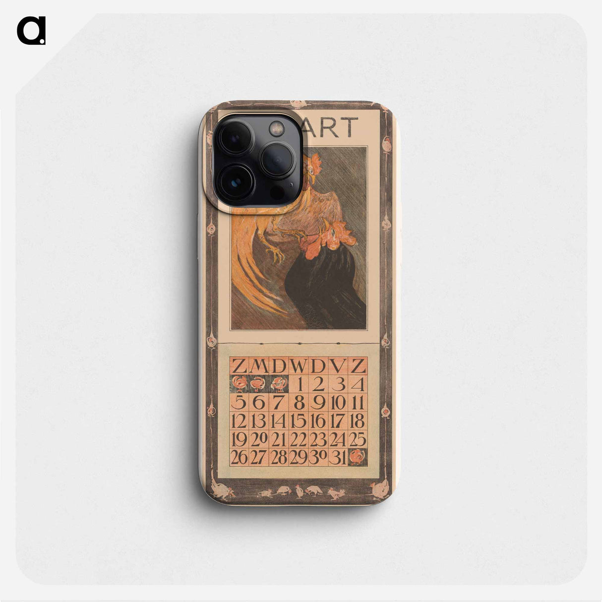 Calendar background with two hearts - Theo van Hoytema Phone Case.