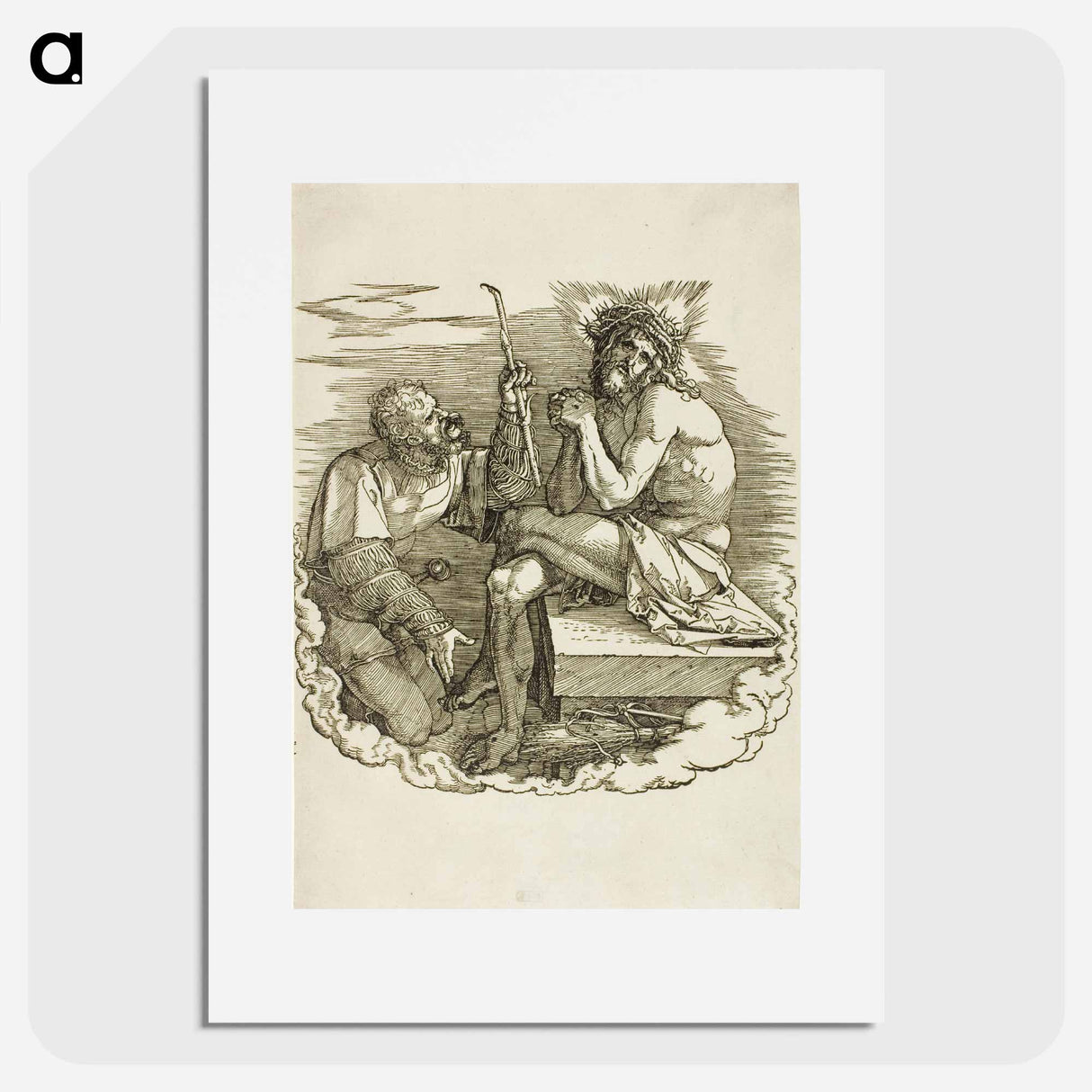 アートポスター-Christ, Man of Sorrows, Mocked by a Soldier - アルブレヒト デューラー Poster.