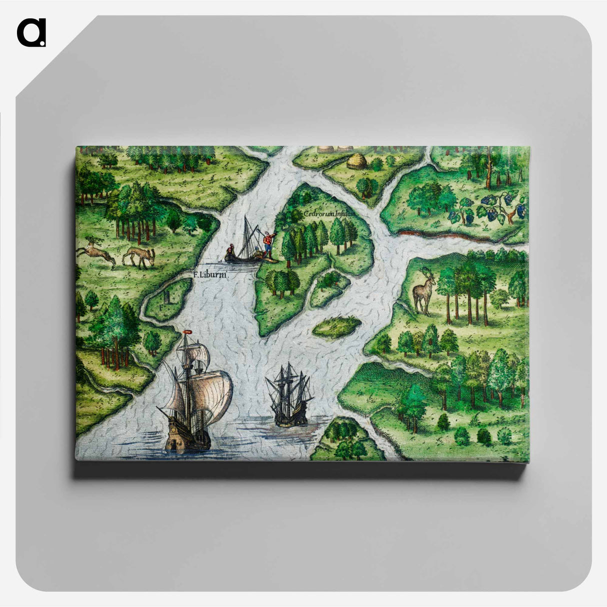 Port Royal, South Carolina - アンティーク地図 Canvas.