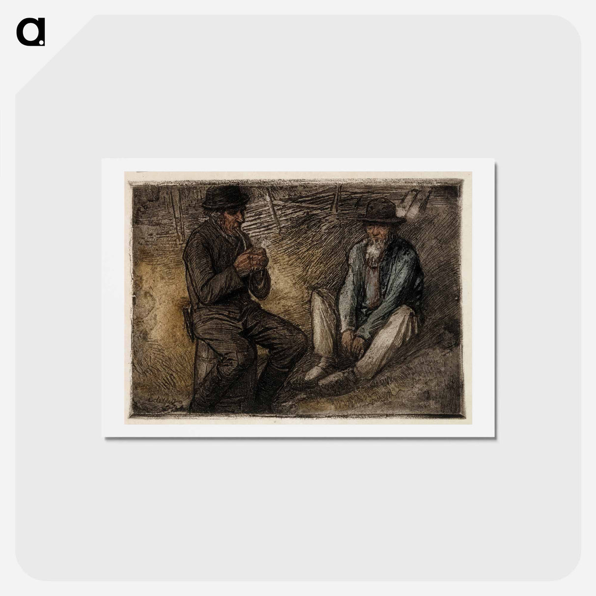 Peasant life - アルバート エーデルフェルト Postcard.