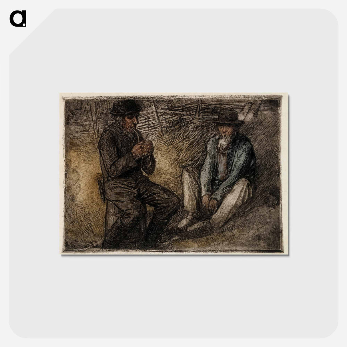 Peasant life - アルバート エーデルフェルト Postcard.