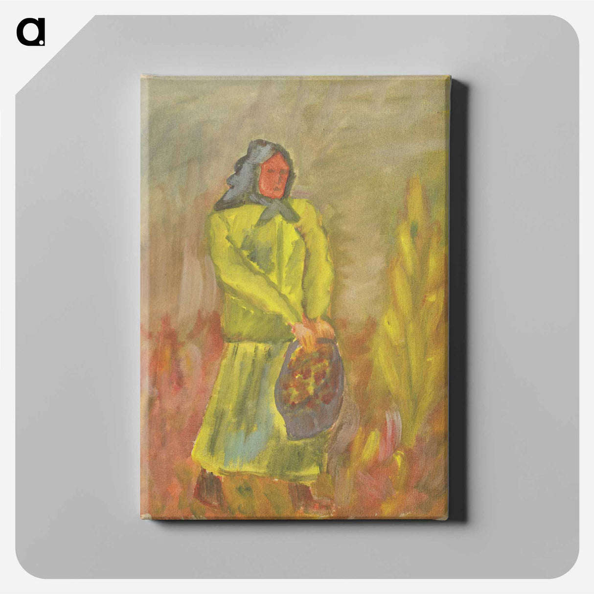 Woman with a basket - アーノルド ピーター ワイズ クビンチャン Canvas.