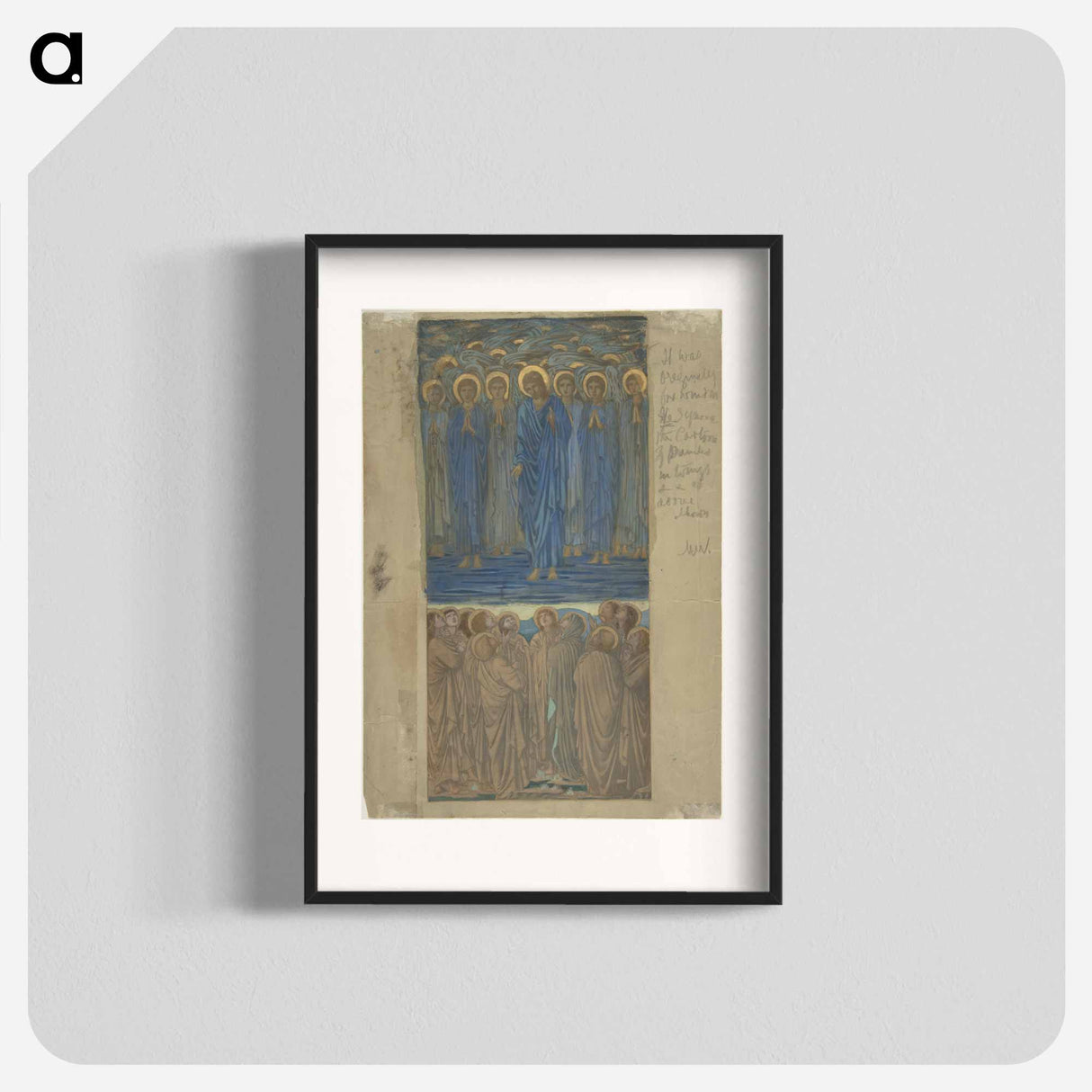 Ascension of Christ (Acts I, 1–9): Study for stained-glass window - エドワード バーン ジョーンズ Poster.
