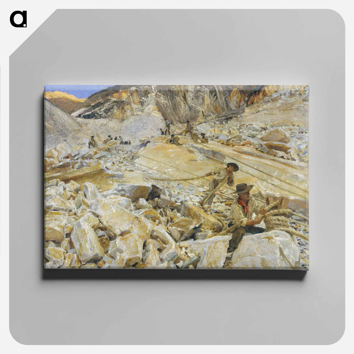 アートパネル-Bringing Down Marble from the Quarries to Carrara - ジョン シンガー サージェント Canvas.