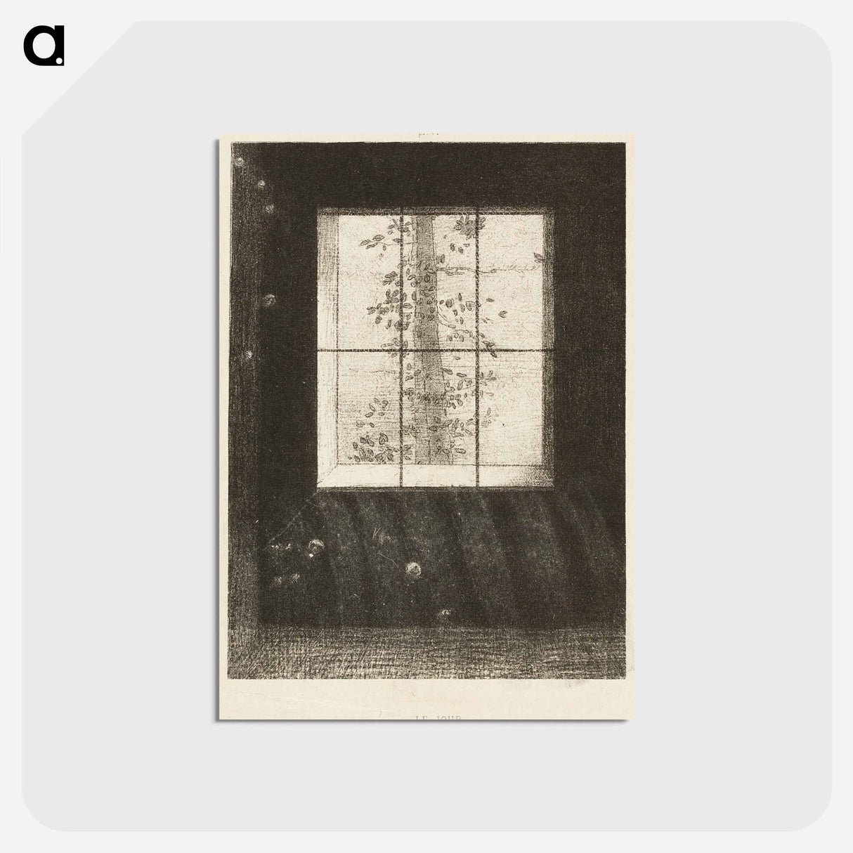 アートポストカード-Day, plate 6 from Dreams by Odilon Redon - オディロン ルドン Postcard.