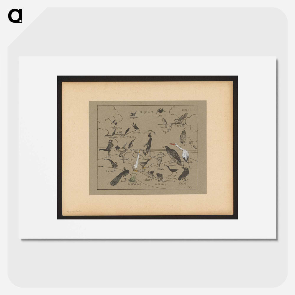 Vintage vogelsoorten - Theo van Hoytema Poster.