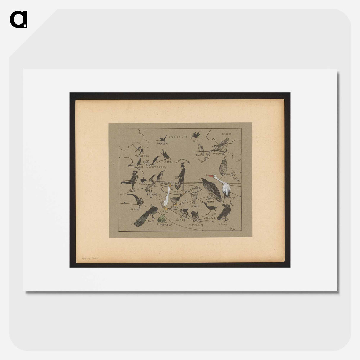 Vintage vogelsoorten - Theo van Hoytema Poster.