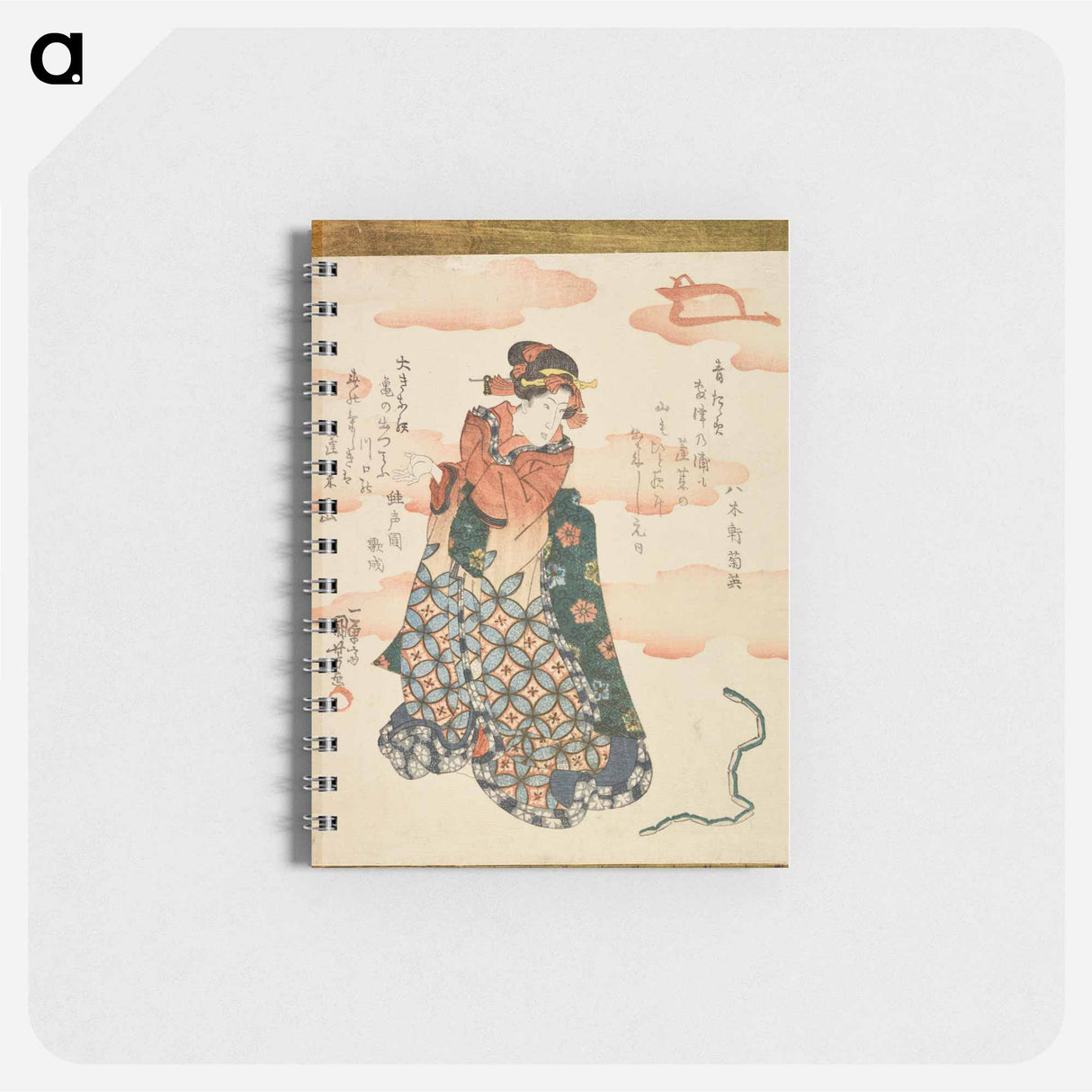 Woman and toy snake - 歌川 国芳 Memo.