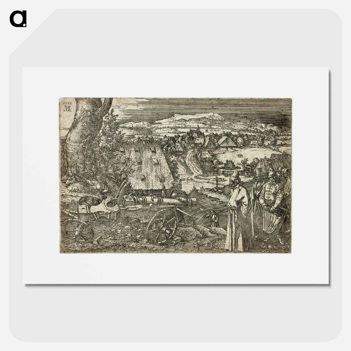 アートポスター-Landscape with Cannon - アルブレヒト デューラー Poster.