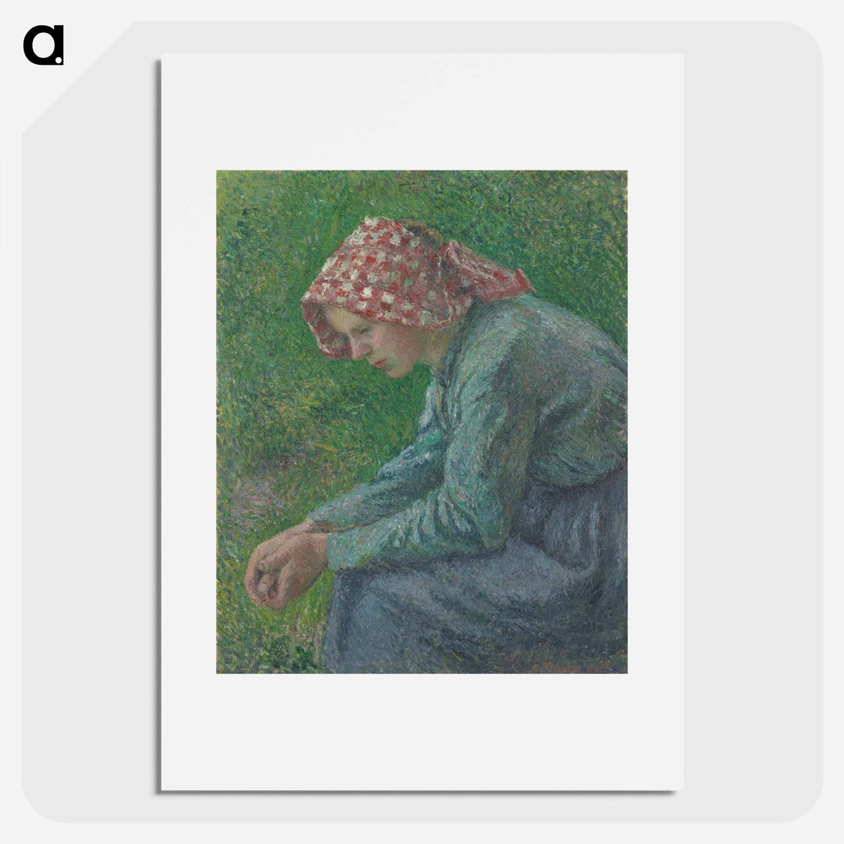 アートポスター-A Seated Peasant Woman - カミーユ ピサロ Poster.