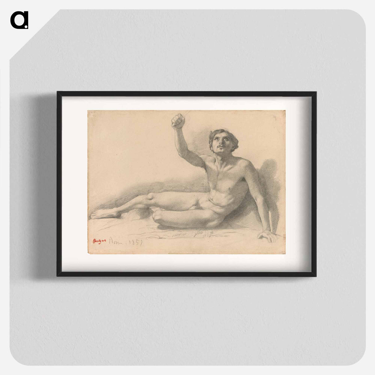 Study of a Male Nude - エドガー ドガ Poster.