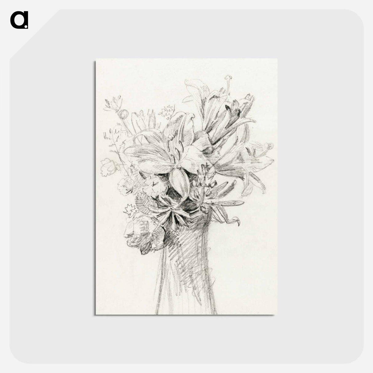 アートポストカード-Flowers in a vase - ジャン ベルナール Postcard.