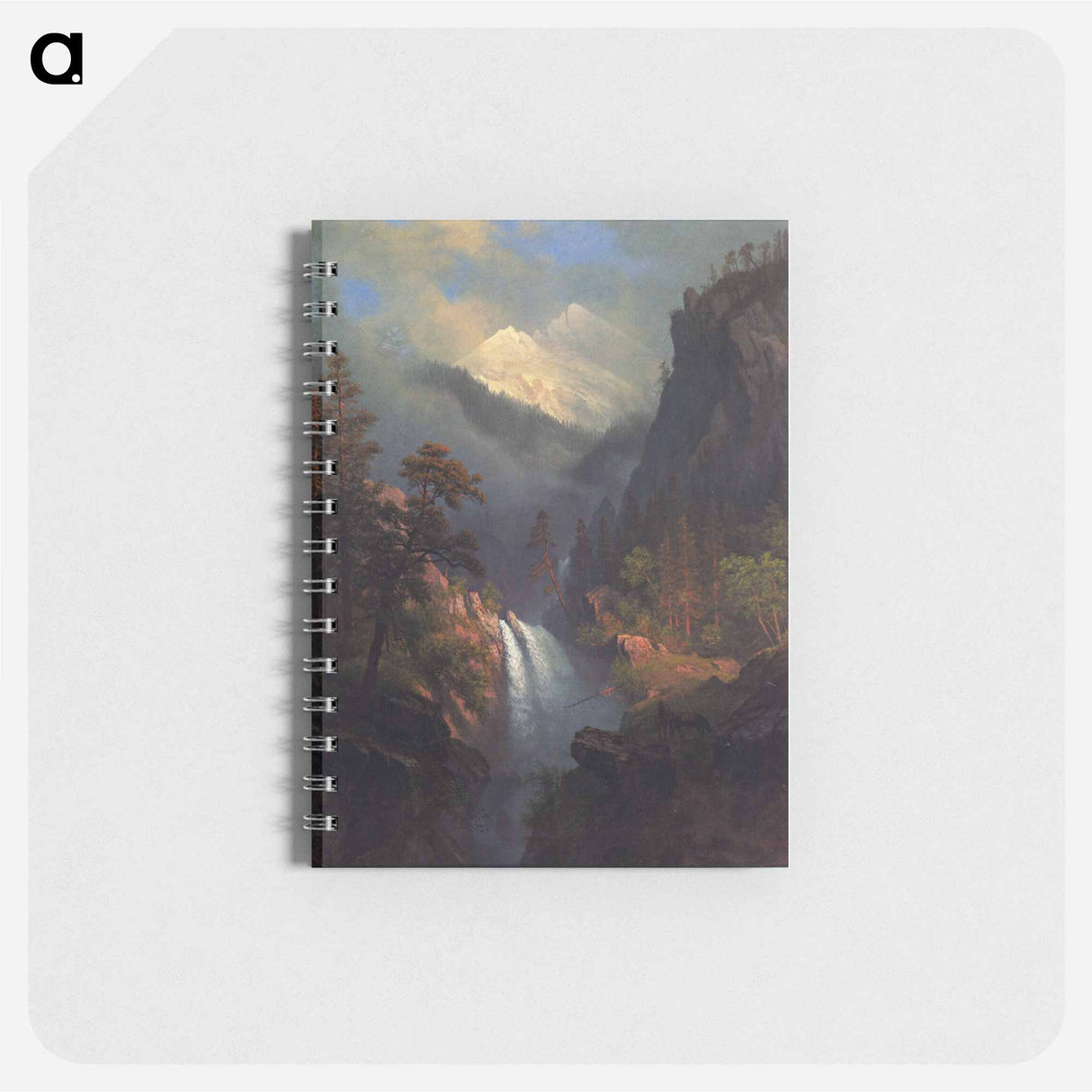アートメモ帳-Cascading Falls at Sunset - アルバート ビアスタット Memo.