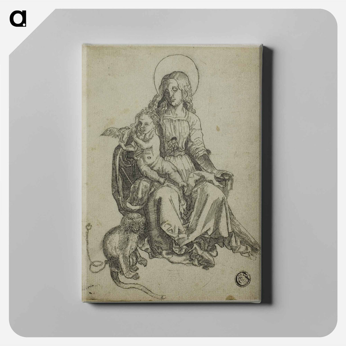 Madonna with the Monkey - アルブレヒト デューラー Canvas.