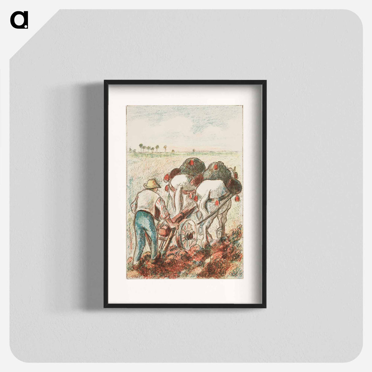 アートポスター-The plough - カミーユ ピサロ Poster.