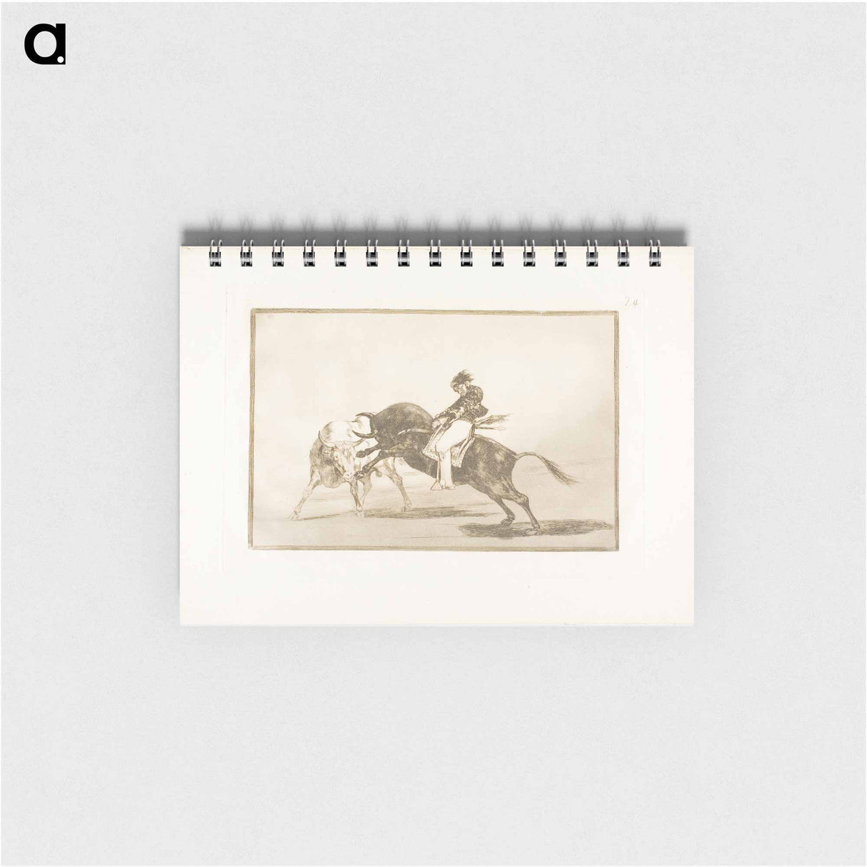 The Same Ceballos, Mounted on Another Bull, Breaks Short Spears in the Ring at Madrid - Francisco de Goya Memo.