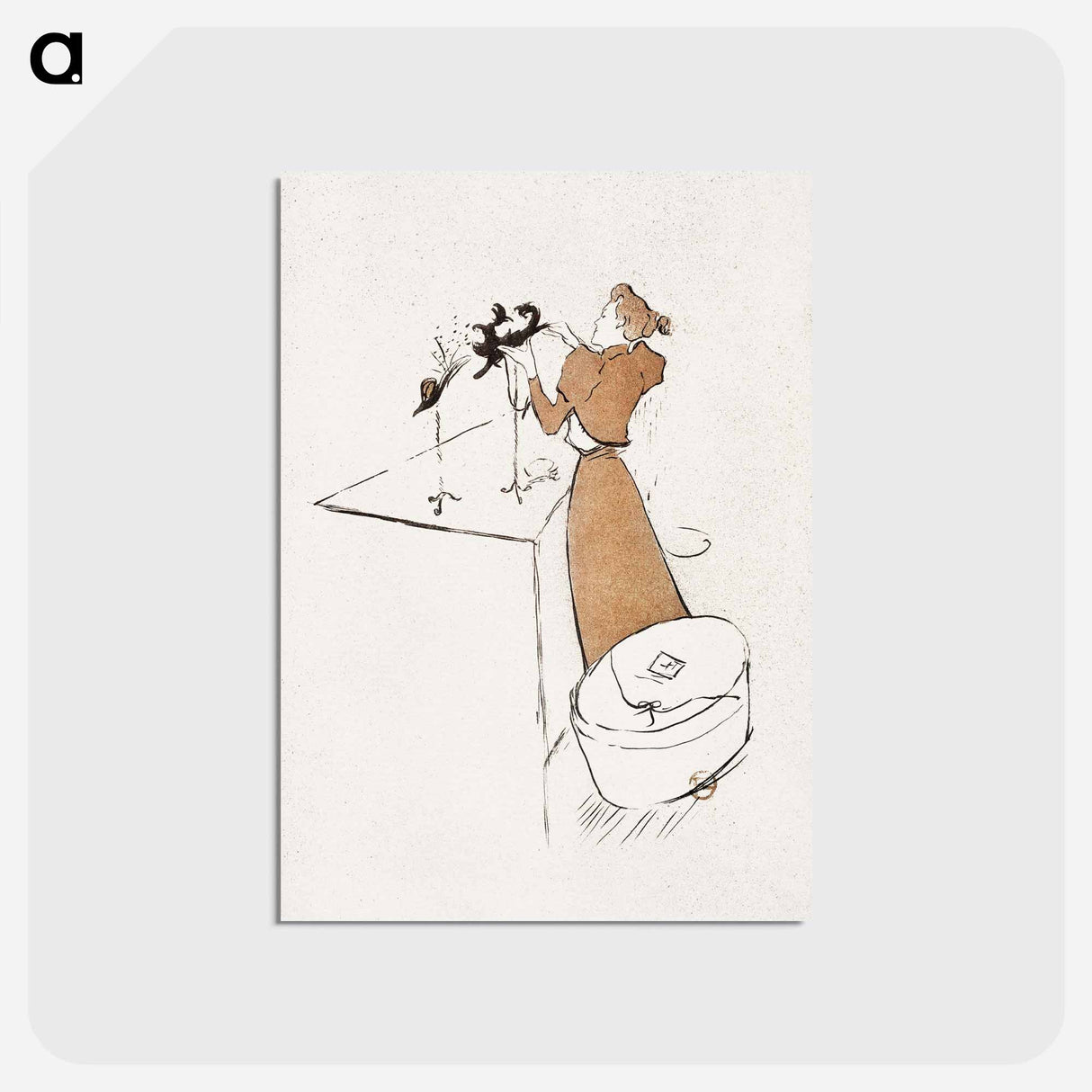 アートポストカード-La Modiste - アンリ ド トゥールーズ ロートレック Postcard.