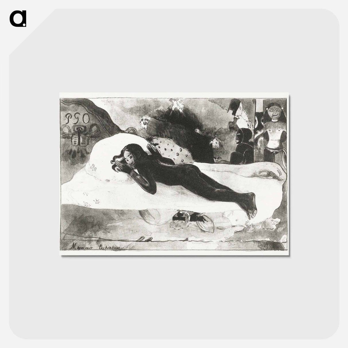 アートポストカード-Lying Girl and Spirits of the Deceased - ポール ゴーギャン Postcard.