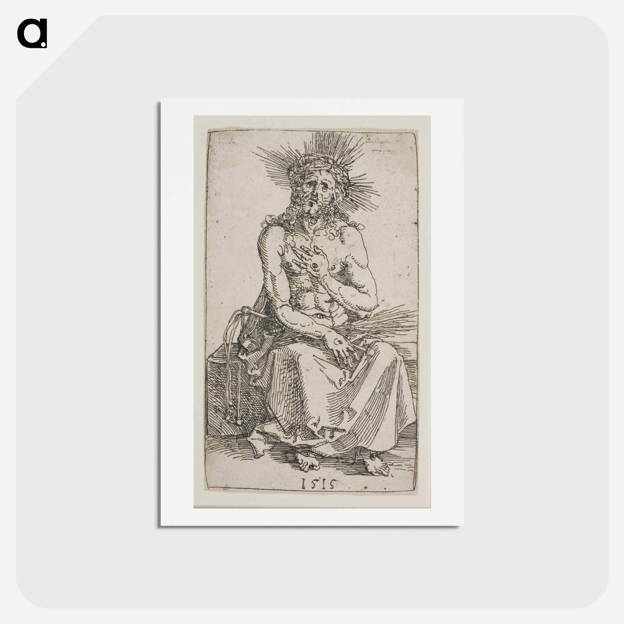 アートポストカード-Man of Sorrows, Seated - アルブレヒト デューラー Postcard.