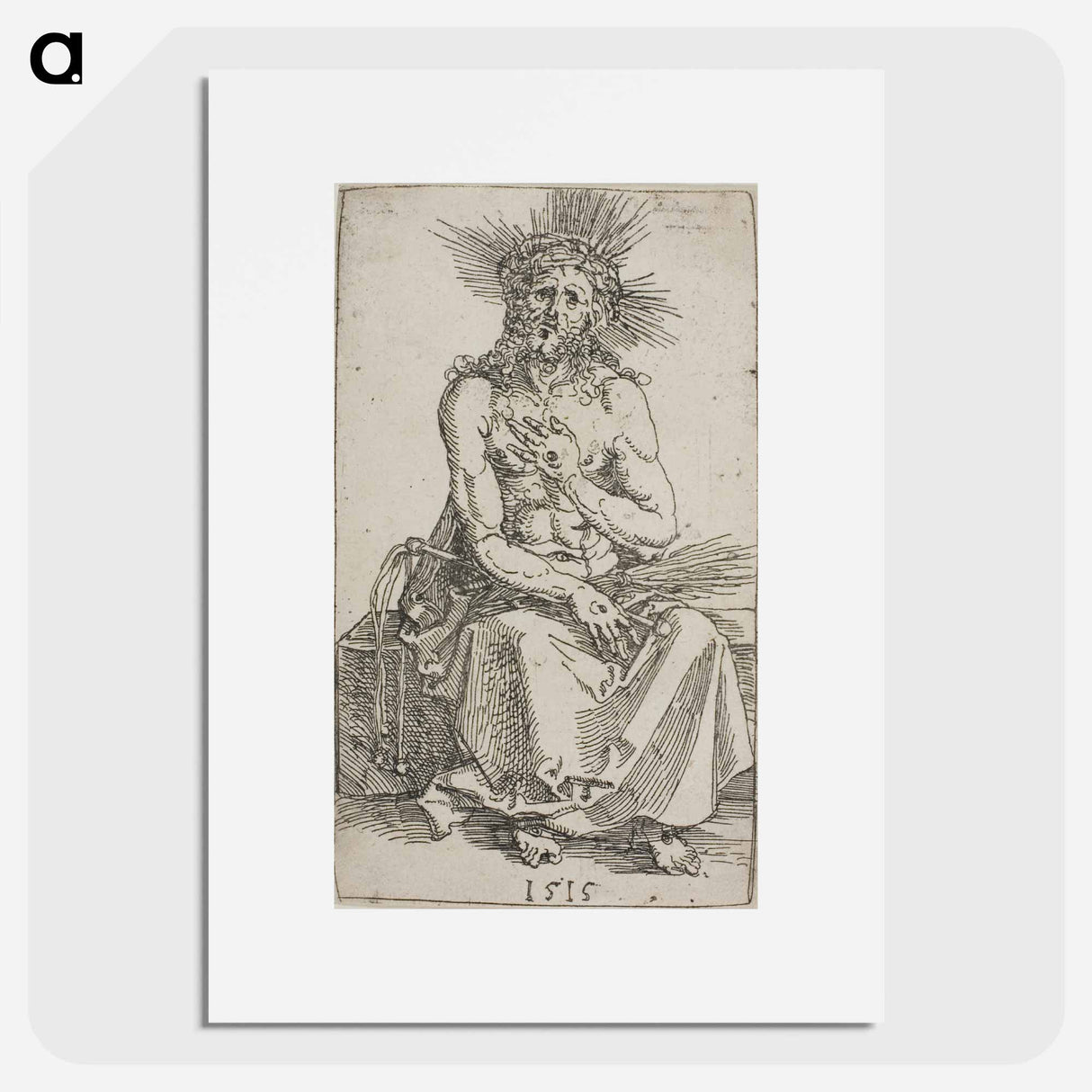 アートポスター-Man of Sorrows, Seated - アルブレヒト デューラー Poster.