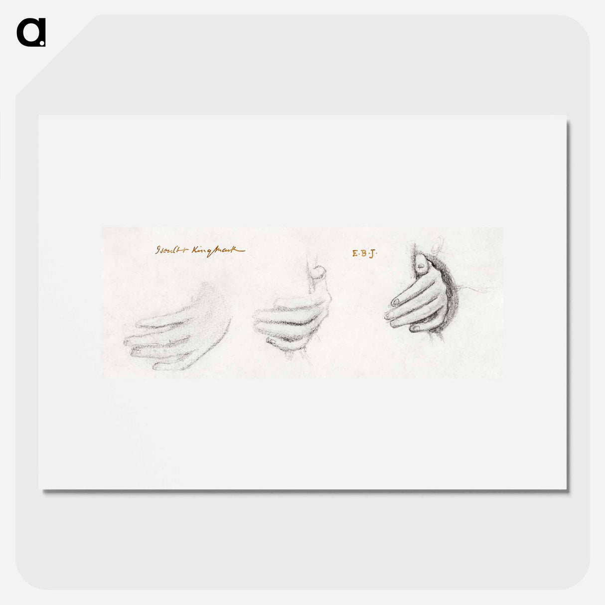 King Mark and La Belle Iseult - 3 Studies for Left Hand of Iseult - エドワード バーン ジョーンズ Poster.