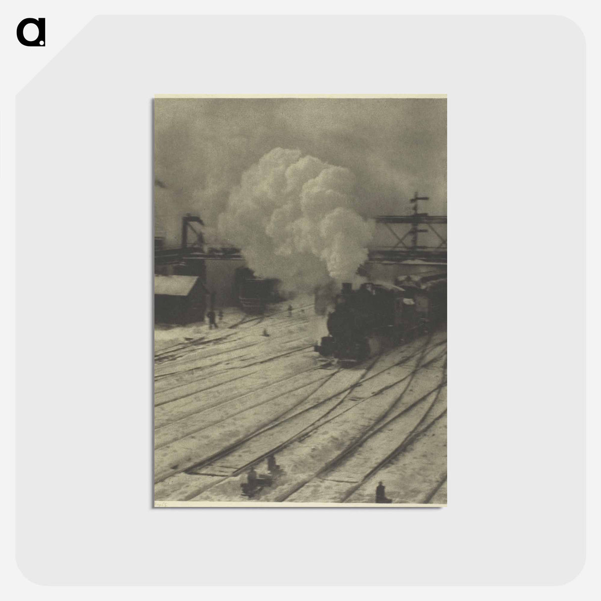 アートポストカード-The Railroad Yard, Winter - アルフレッド スティーグリッツ Postcard.