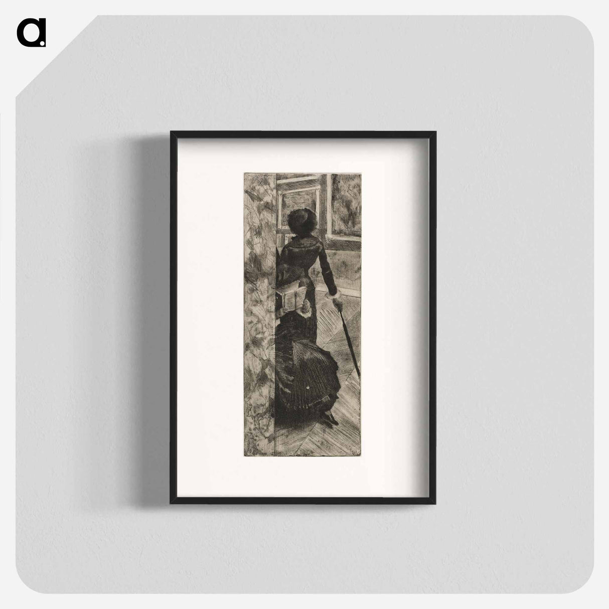 アートポスター-Mary Cassatt in the Paintings Gallery at the Louvre - エドガー ドガ Poster.