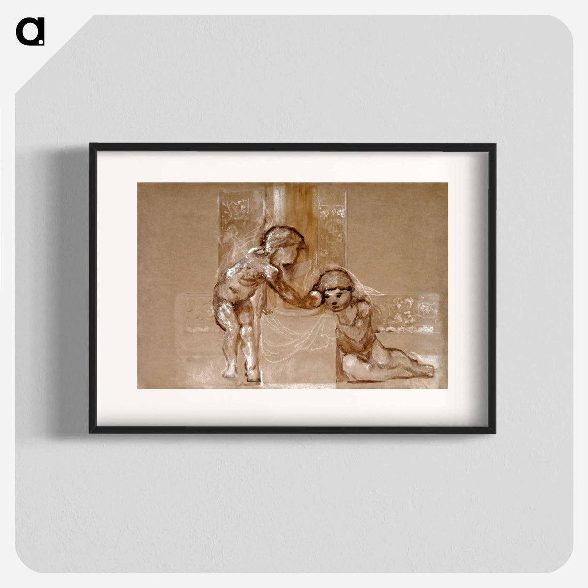 Troy Triptych - Study of Two Putti - エドワード バーン ジョーンズ Poster.