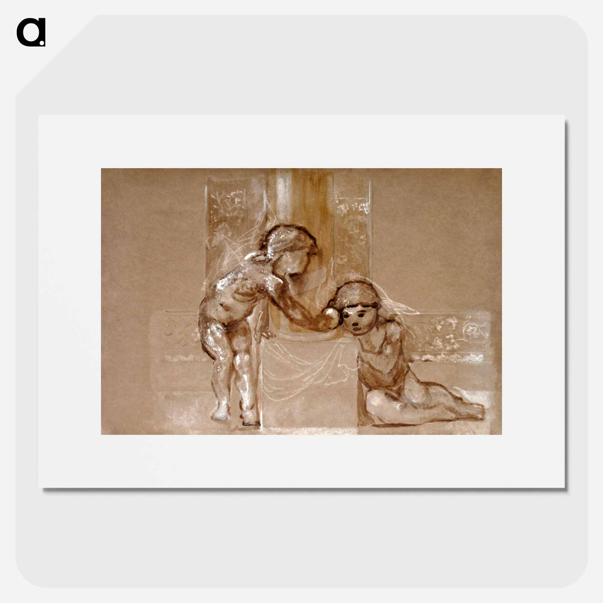 Troy Triptych - Study of Two Putti - エドワード バーン ジョーンズ Poster.