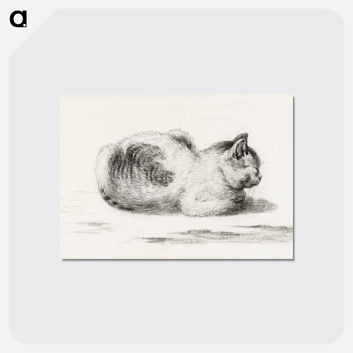 アートポストカード-Reclining cat - ジャン ベルナール Postcard.